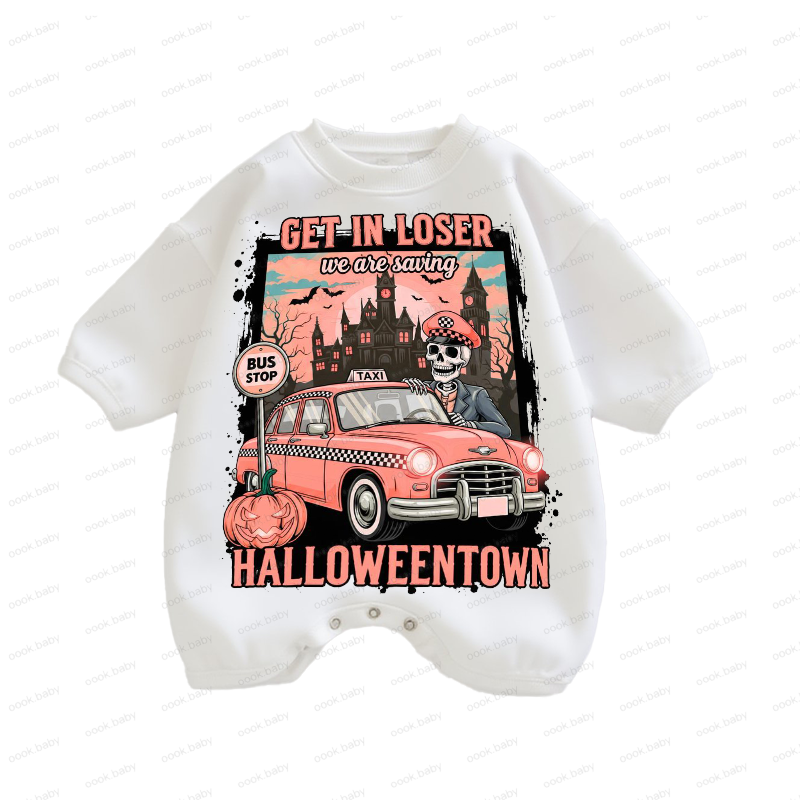 Baby Get In Loser Halloween Print Romper