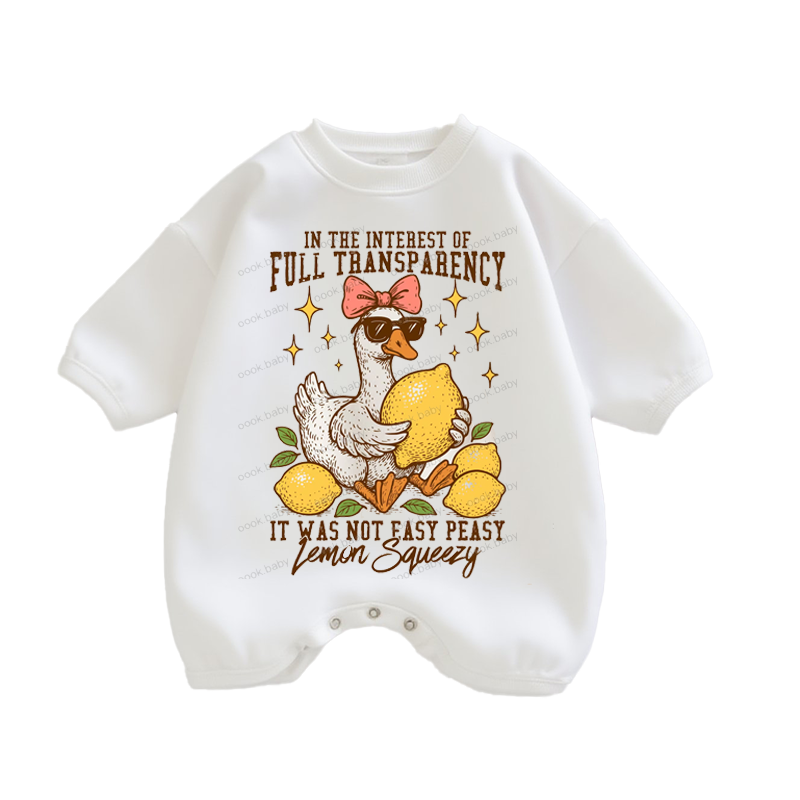 Baby It Was Not Easy Peasy Print Romper