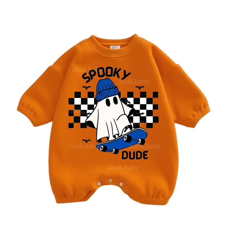 Baby Spooky dude Print Romper