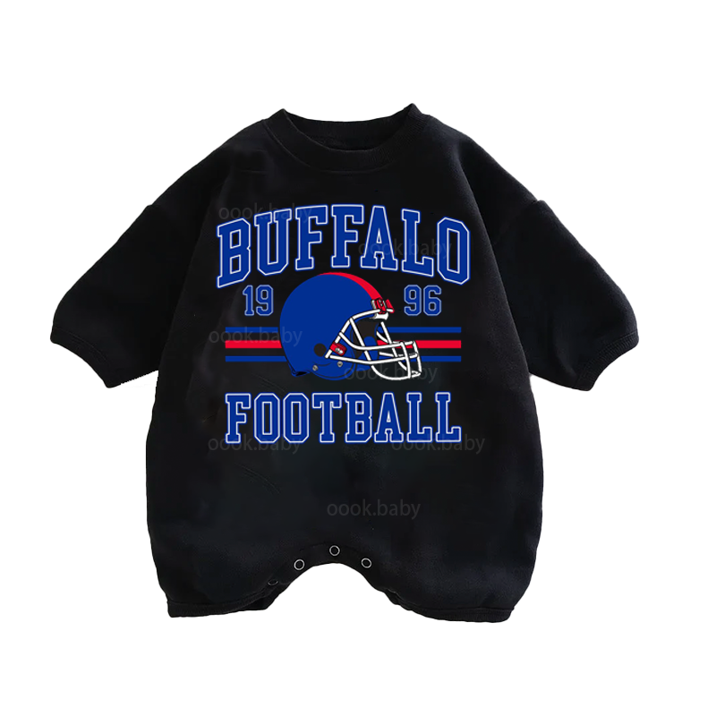 Baby Buffalo Football Print Romper