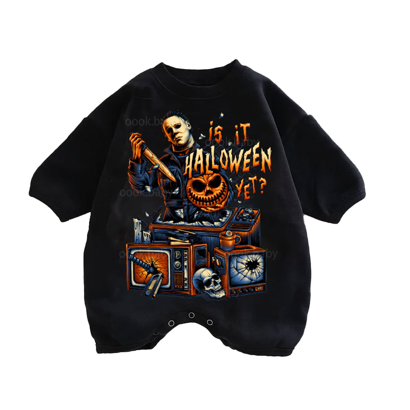 Baby  Halloween YET Print Romper