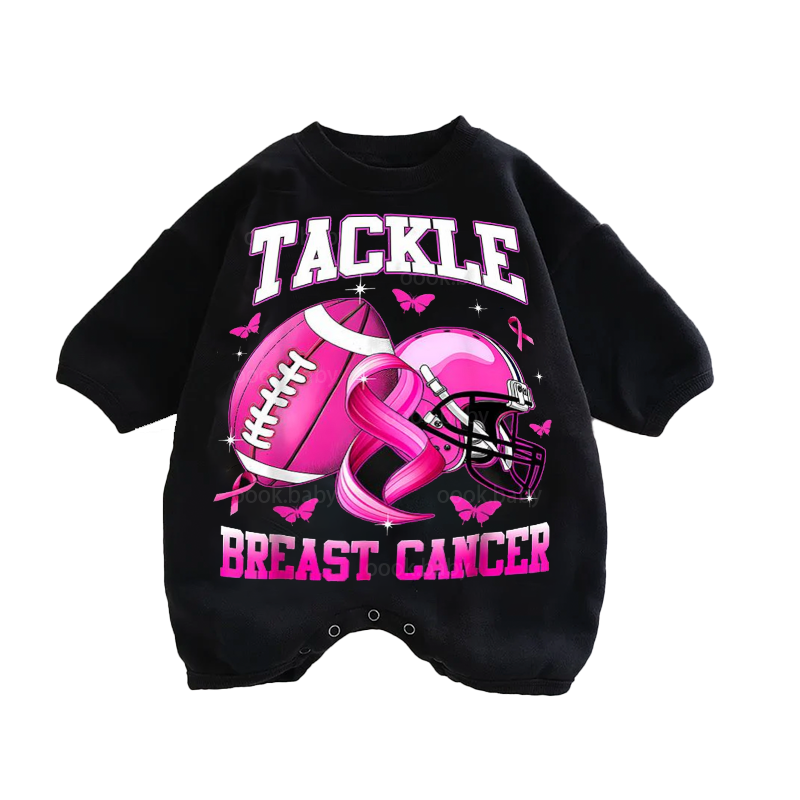Baby Breast Cancer Print Romper