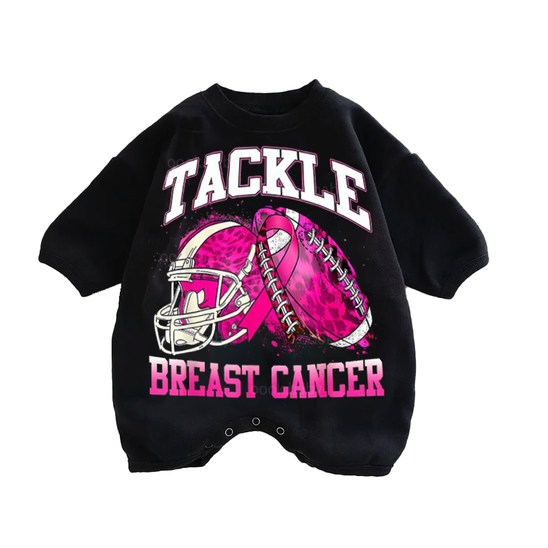 Baby Breast Cancer Print Romper