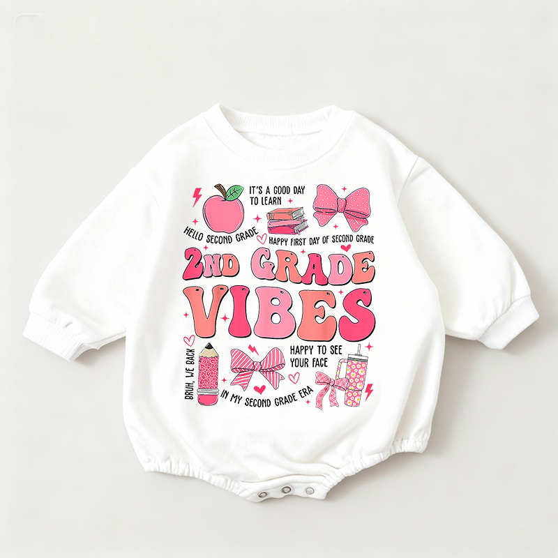 Baby 2nd grade vibes Print Romper