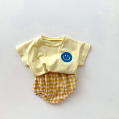 2-Piece Baby Smiley Face Printed Suit