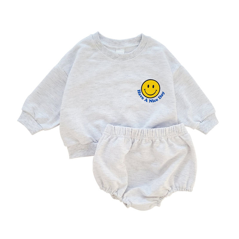 2pcs Baby Smiley Casual Set