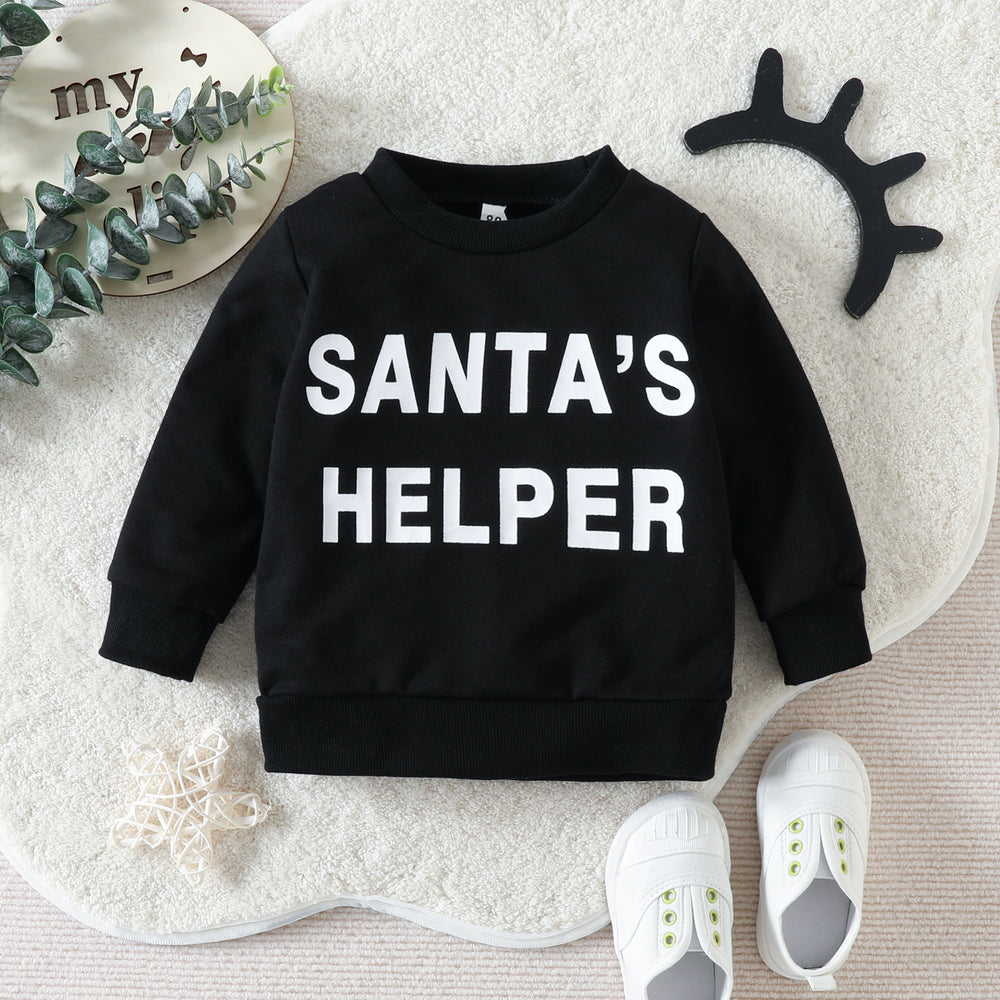 SANTA BABY Christmas Print Top