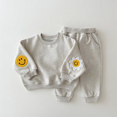 2pcs Baby Smiley Casual Set