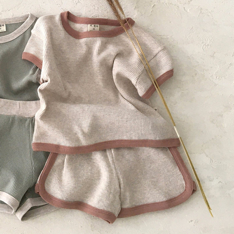 2-Piece Baby Solid Color Casual Suit