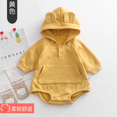 Baby Solid Color Hooded Bodysuit