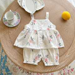 2-Piece Baby Flower Print Set