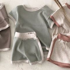 2-Piece Baby Solid Color Casual Suit