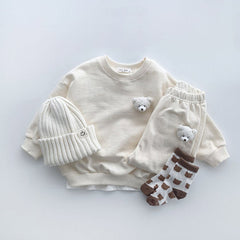 2-Piece Baby Solid Color Casual Suit