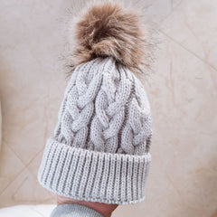 Baby Solid Pompon Kintted Hat