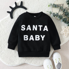 SANTA BABY Christmas Print Top