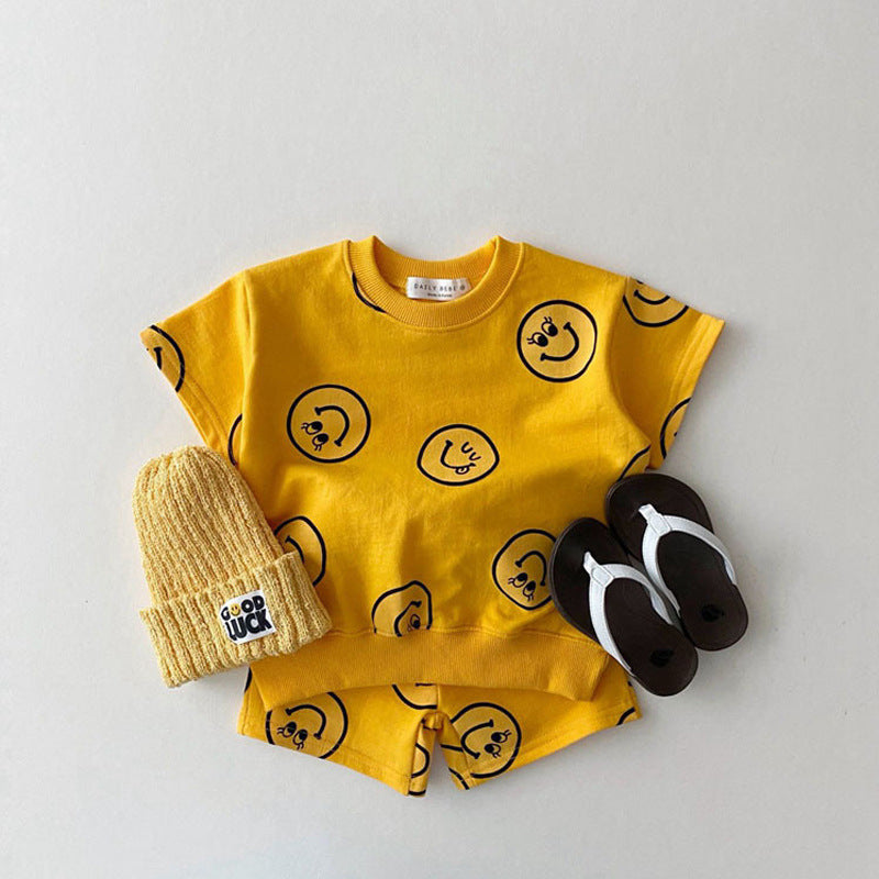 2-Piece Baby Smiley Print Set