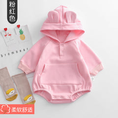 Baby Solid Color Hooded Bodysuit