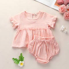 2 Piece Baby Solid Color Suit