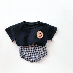 2-Piece Baby Smiley Face Printed Suit