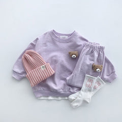 2-Piece Baby Solid Color Casual Suit