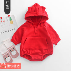 Baby Solid Color Hooded Bodysuit