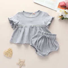 2 Piece Baby Solid Color Suit