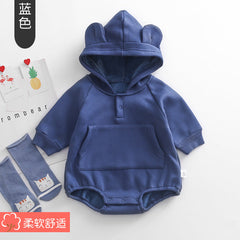 Baby Solid Color Hooded Bodysuit