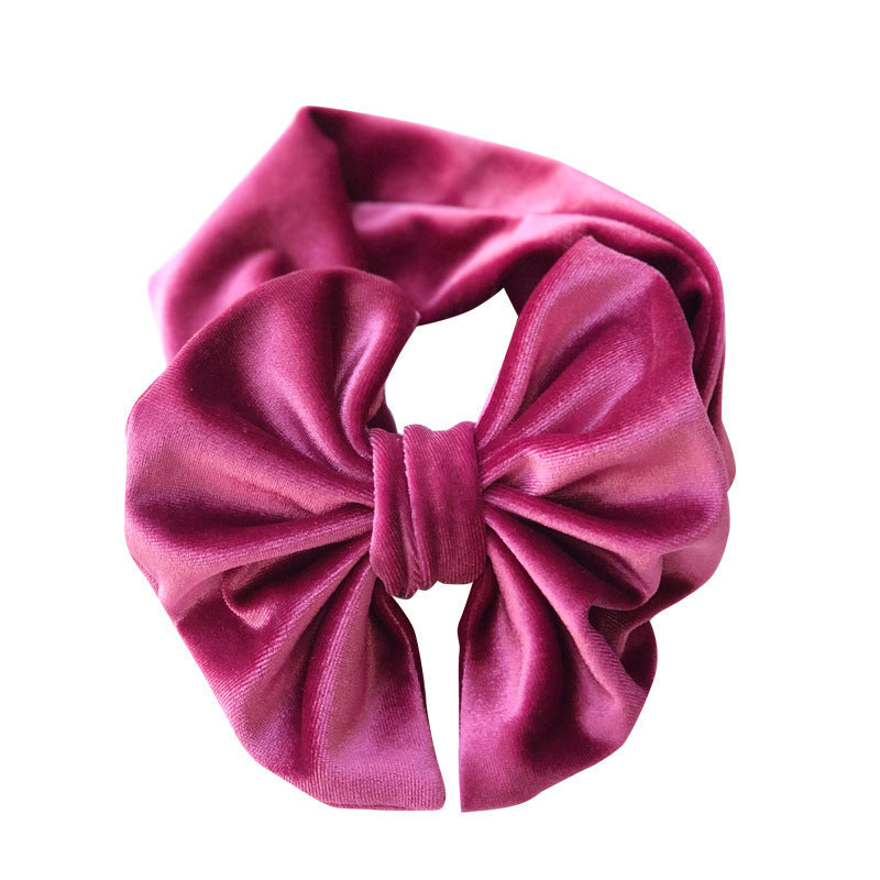 Baby Girl Gold Velvet Bow Headband