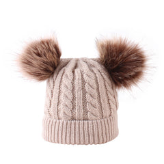 Baby Double Ball Knitted Hat