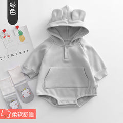 Baby Solid Color Hooded Bodysuit