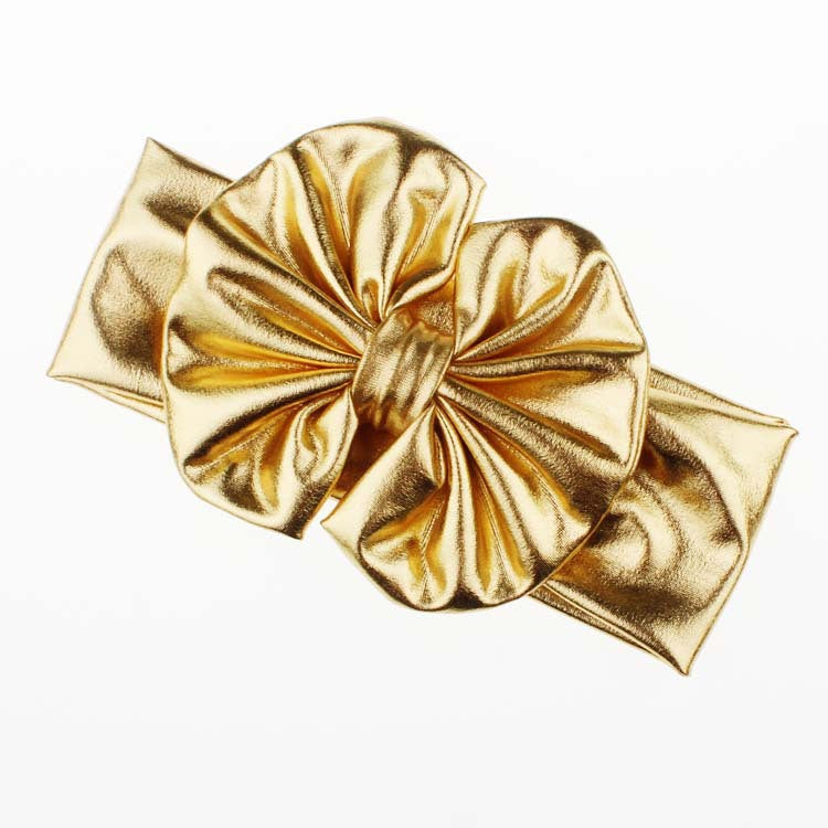 Baby Girl Bronzing Metal Color Bow Headband