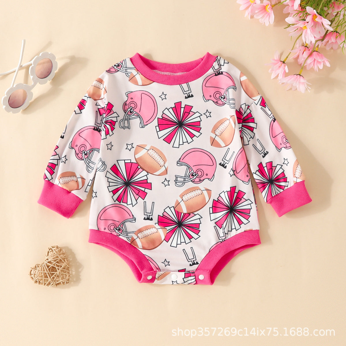 Baby Baseball Print Rompers