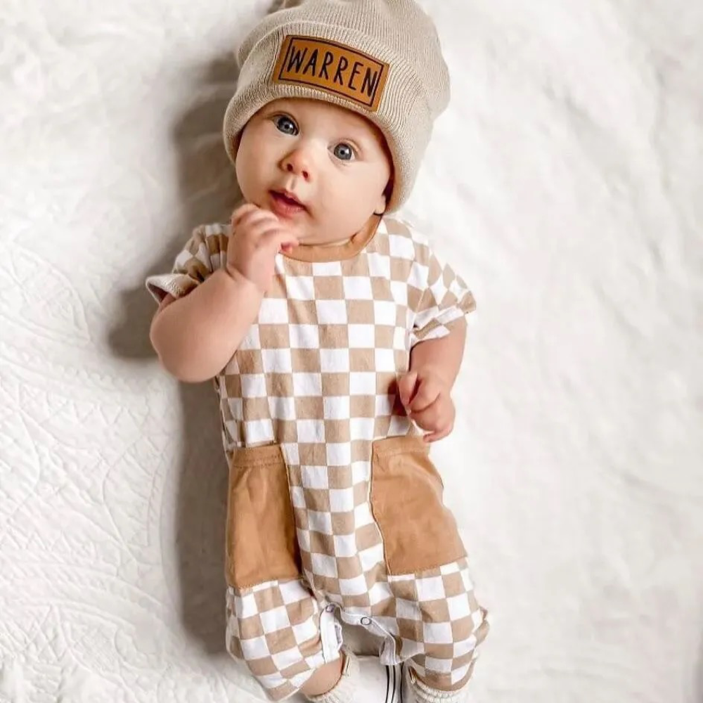 Baby Checkered Pocket Romper