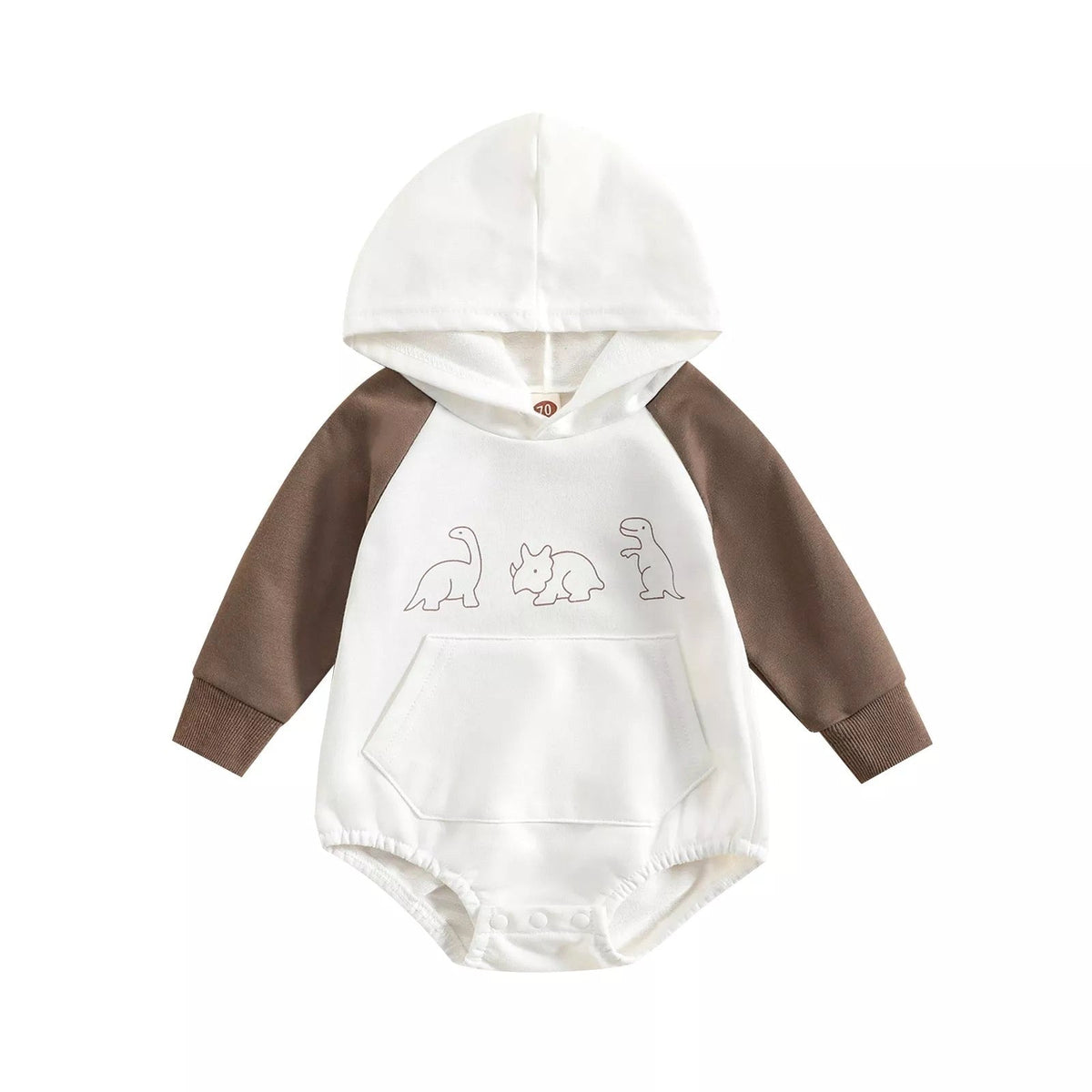 Baby Dinosaur Print Hooded Bodysuit