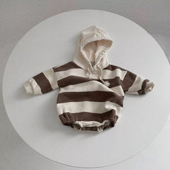 Baby Striped Hooded Bodysuit