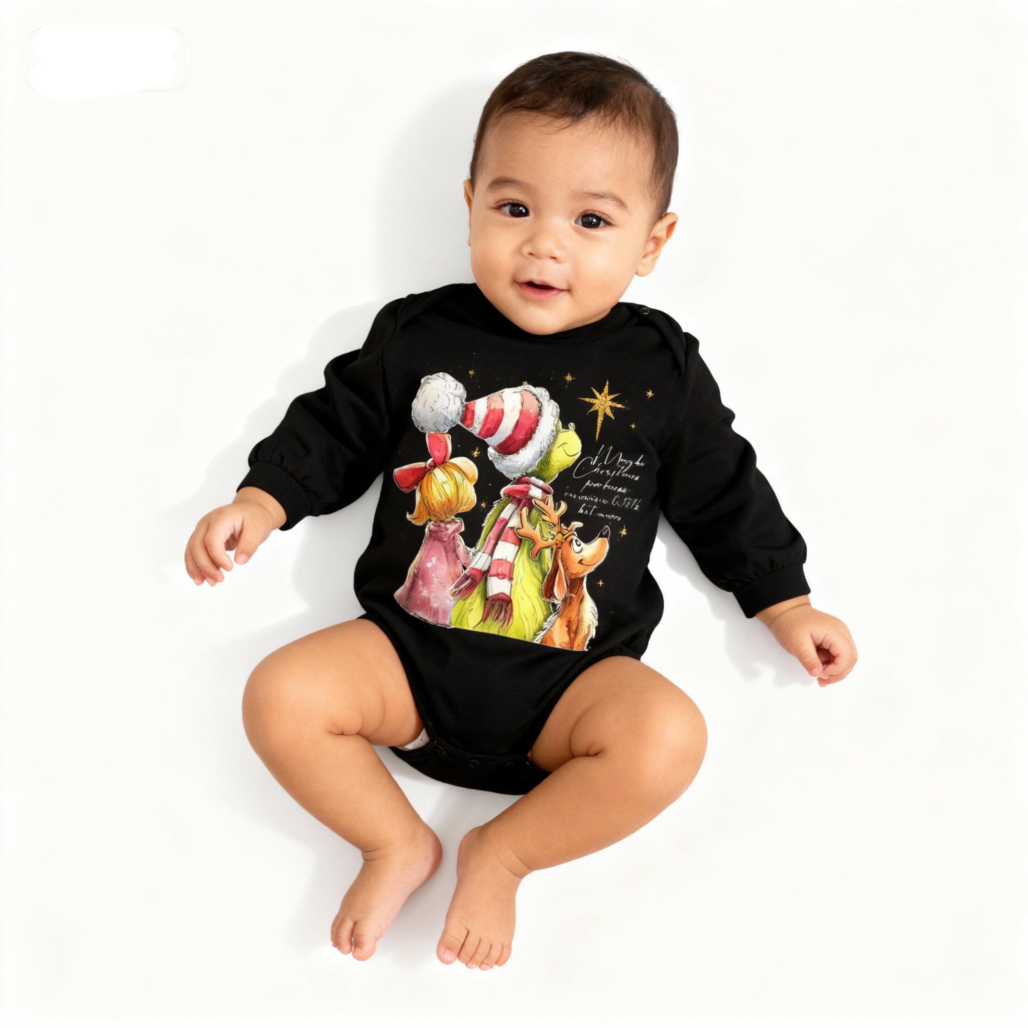 Baby Merry Christmas print Romper