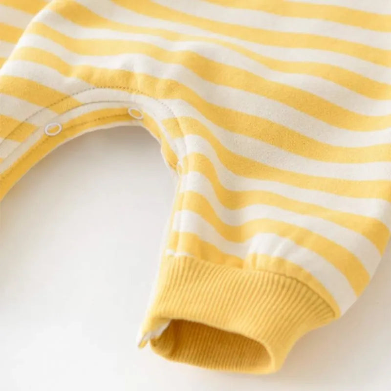 HAPPY SMILE Baby Banana Striped Romper (no inner fleece)