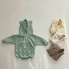 Baby Cute Bear Ears Hooded Bodysuit