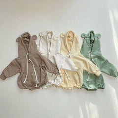 Baby Cute Bear Ears Hooded Bodysuit