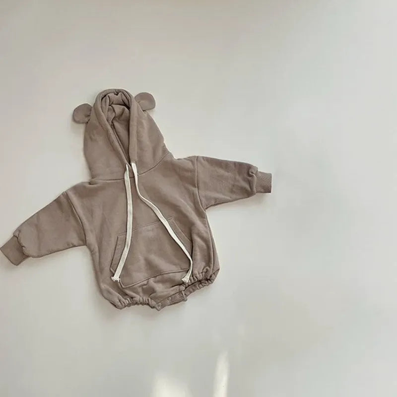 Baby Cute Bear Ears Hooded Bodysuit