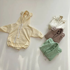 Baby Cute Bear Ears Hooded Bodysuit