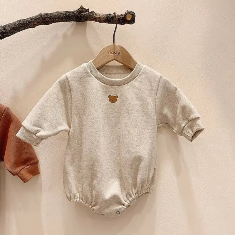 Baby Bear Patch Crew Neck Bodysuit