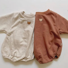 Baby Bear Patch Crew Neck Bodysuit