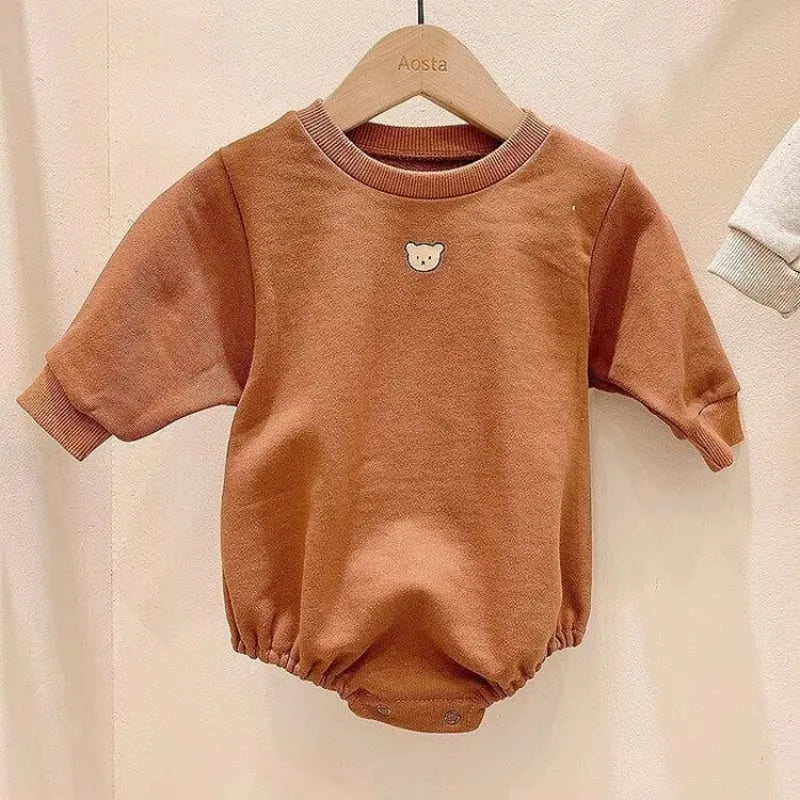 Baby Bear Patch Crew Neck Bodysuit