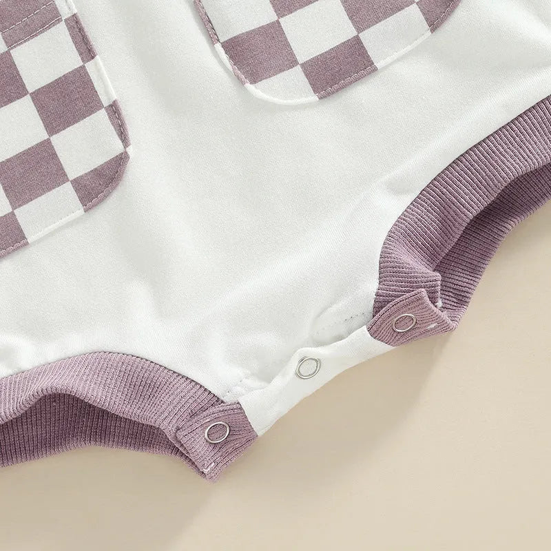 Baby Plaid Round Neck Bodysuit