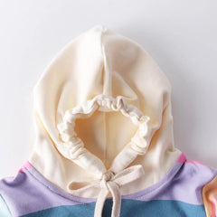 Baby Rainbow Hooded Climbing Bodysuit