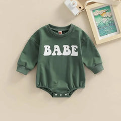 Baby Solid Color Round Neck  Bodysuit