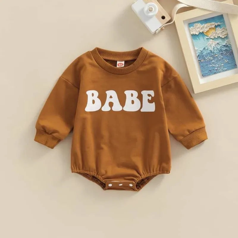 Baby Solid Color Round Neck  Bodysuit