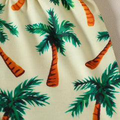 Letter Print Short-sleeved Coconut Tree Shorts Boy Summer Two-piece Set