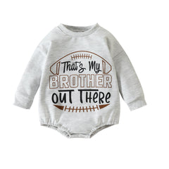 Spring and Autumn Baby Wrap Hap Long Sleeve Rugby Letters Jumpsuit